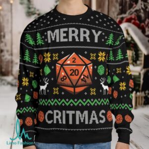 Merry Critmas DnD Ugly Christmas Sweatshirt