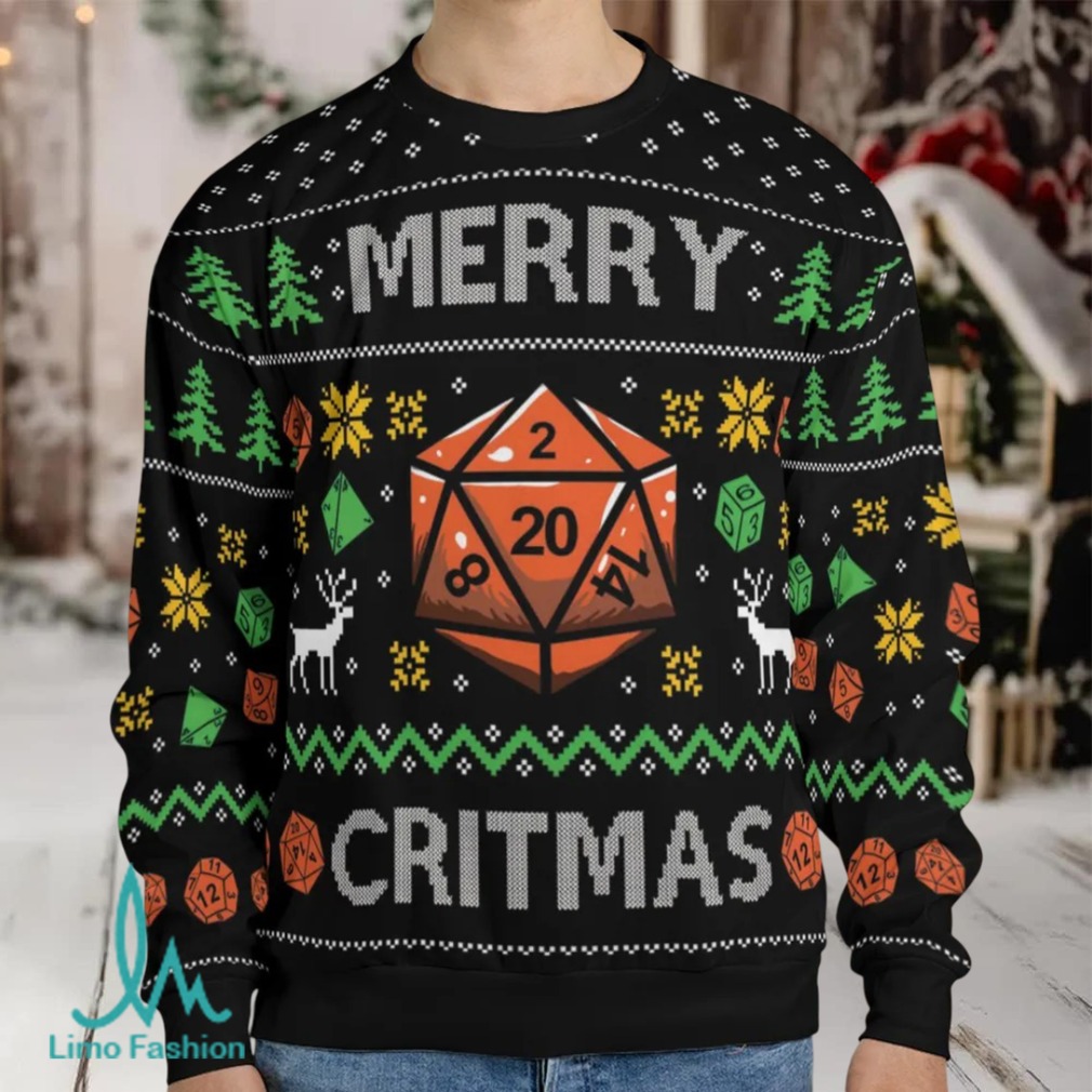 Merry Critmas DnD Ugly Christmas Sweatshirt Merry Critmas DnD Ugly Christmas Sweatshirt