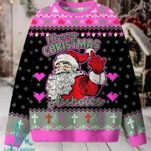 Merry Santa Christmas Knit Sweatshirt