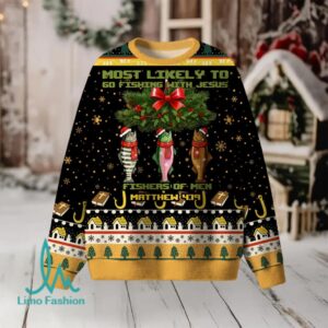Most Likely To Go Fishing With Jesus Christian Lightweight Sweater
