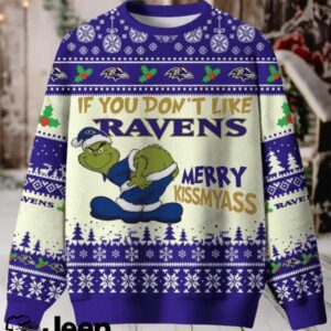NFL Baltimore Ravens If You Don't Like Ravens Merry Kissmyass Ugly Sweater.jfif