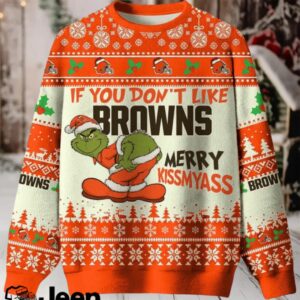 NFL Cleveland Browns If You Don't Like Browns Merry Kissmyass Ugly Sweater.jfif
