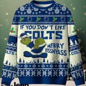 NFL Indianapolis Colts If You Don't Like Colts Merry Kissmyass Ugly Sweater.jfif