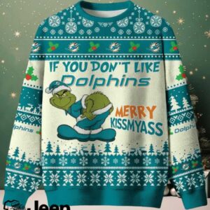 NFL Miami Dolphins If You Don’t Like Dolphins Merry Kissmyass Ugly Sweater.jfif