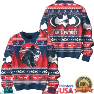 New England Patriots Batman I Am A Patriot Christmas Ugly Sweater