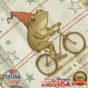 Off To Cause A Kerfuffle Funny Frog Christmas Ugly Sweatshirt