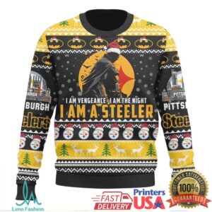 Official Pittsburgh Steelers I Am A Steeler Batman Ugly Christmas Sweater