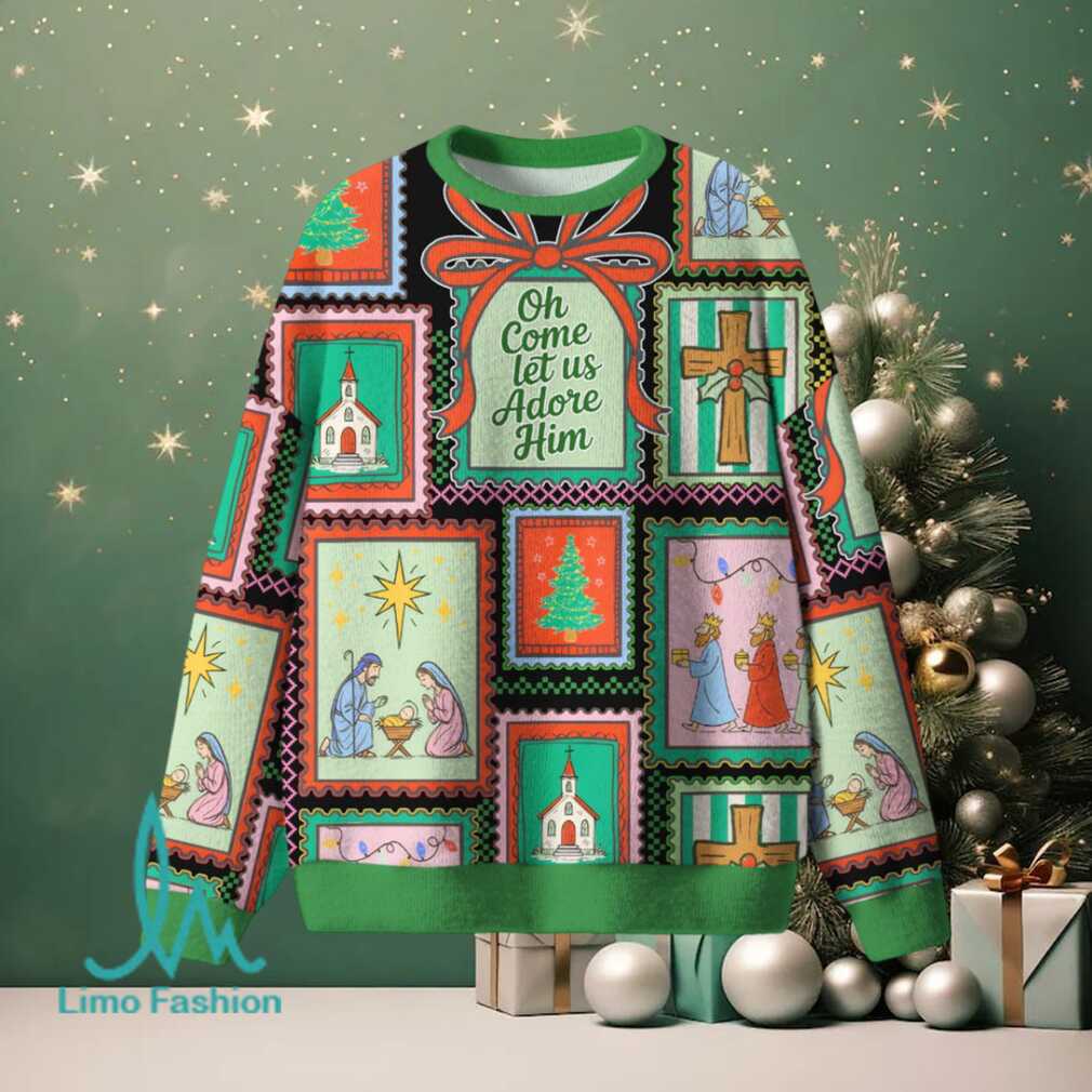 Oh Come Let Us Adore Him Christian Lightweight Sweater Oh Come Let Us Adore Him Christian Lightweight Sweater