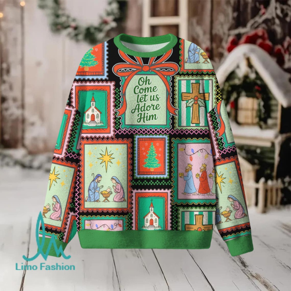 Oh Come Let Us Adore Him Christian Lightweight Sweater Oh Come Let Us Adore Him Christian Lightweight Sweater