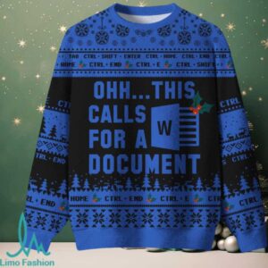 Ohh This Calls for a Document Night Mode Ugly Christmas Fuzzy Fleece Sweatshirt