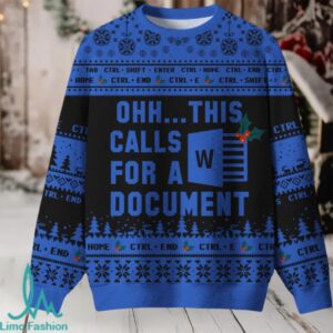 Ohh This Calls for a Document Night Mode Ugly Christmas Fuzzy Fleece Sweatshirt