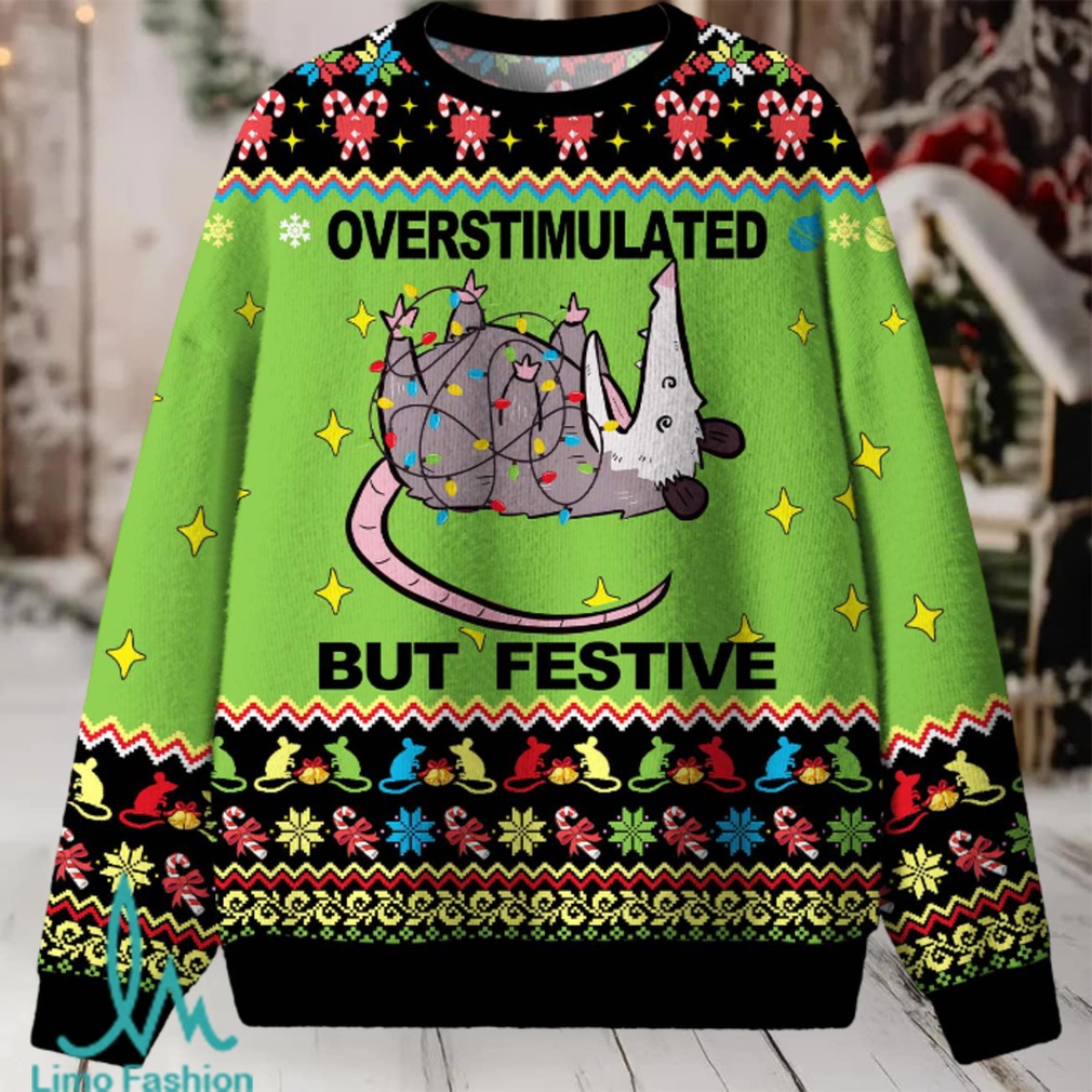 Overstimulated But Festive Christmas Knit Sweatshirt Overstimulated But Festive Christmas Knit Sweatshirt