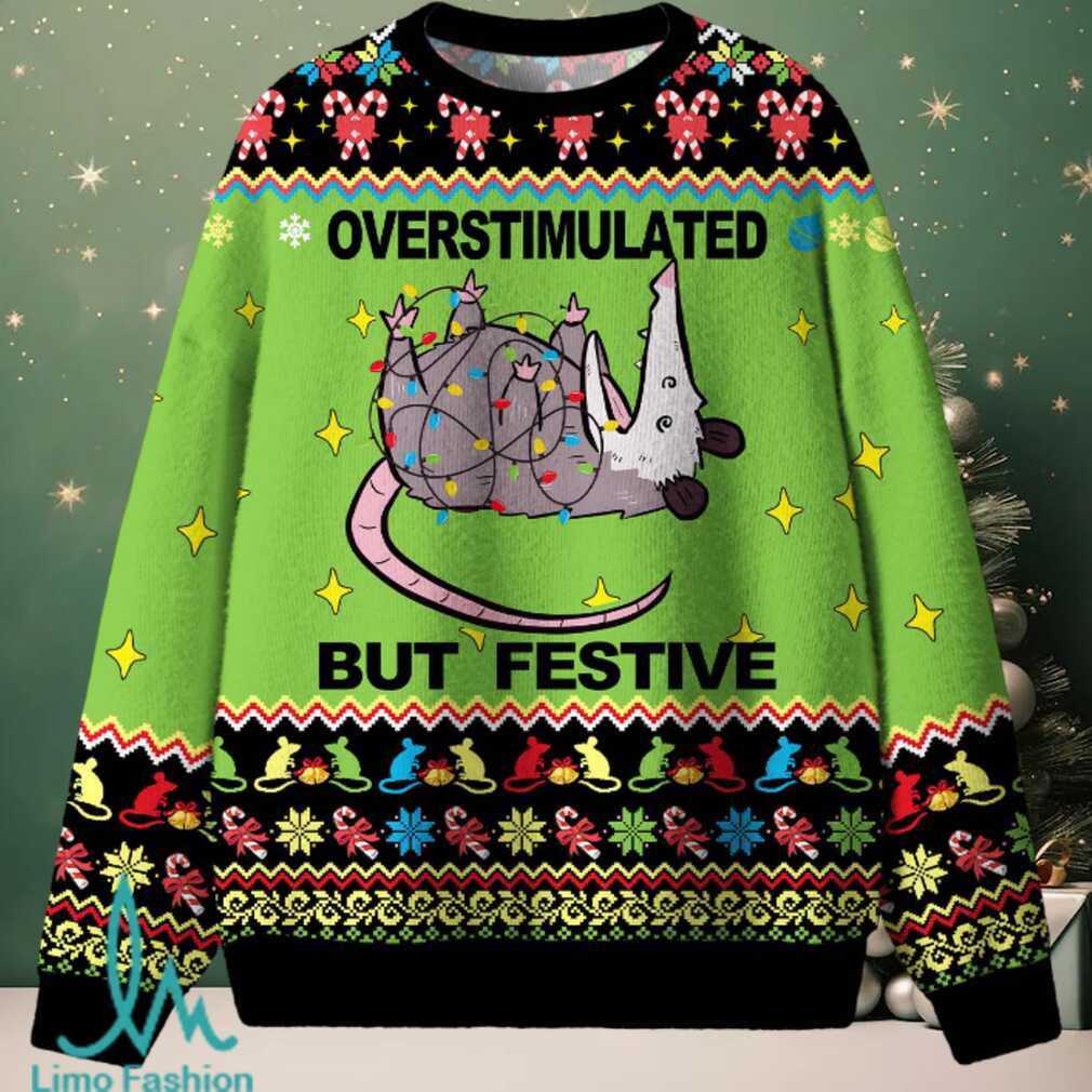 Overstimulated But Festive Christmas Knit Sweatshirt Overstimulated But Festive Christmas Knit Sweatshirt