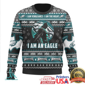 Philadelphia Eagles I Am Vengeance Batman Ugly Christmas Sweater