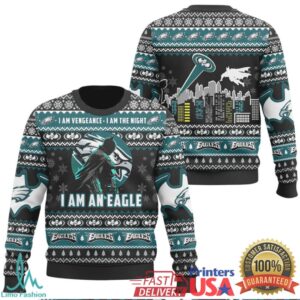 Philadelphia Eagles I Am Vengeance Batman Ugly Christmas Sweater