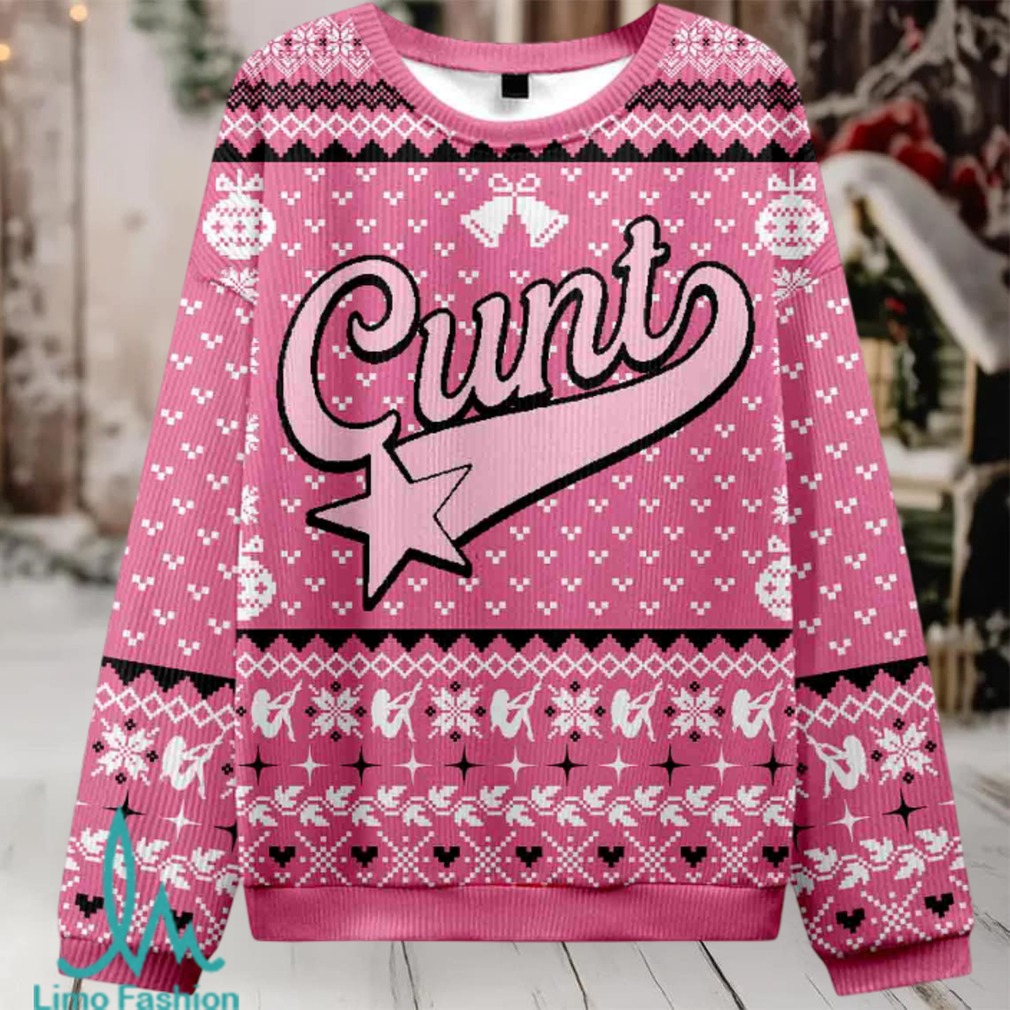 Pink Cxxt Star Christmas Knit Sweatshirt Pink Cxxt Star Christmas Knit Sweatshirt