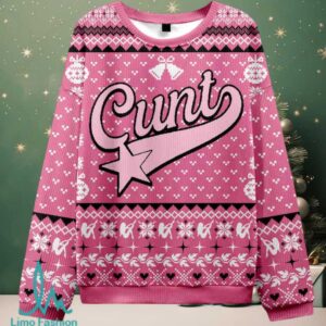 Pink Cxxt Star Christmas Knit Sweatshirt