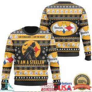 Pittsburgh Steelers ‘I Am Vengeance’ Batman Ugly Christmas Sweater