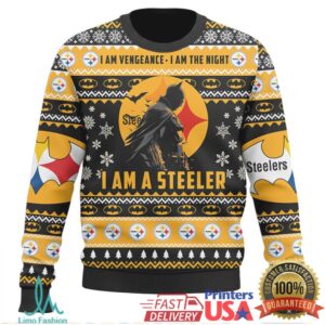 Pittsburgh Steelers 'I Am Vengeance' Batman Ugly Christmas Sweater