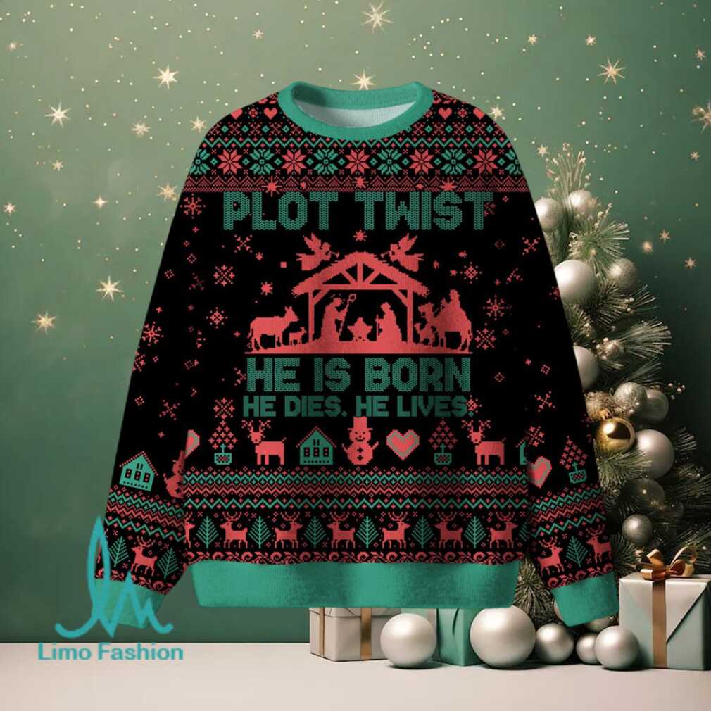 Plot Twist He Is Born Christian Lightweight Sweater Plot Twist He Is Born Christian Lightweight Sweater
