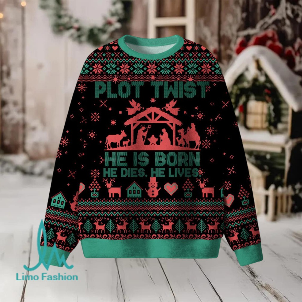 Plot Twist He Is Born Christian Lightweight Sweater Plot Twist He Is Born Christian Lightweight Sweater