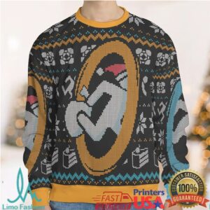 Portal guy Orange and Blue Ugly Christmas Sweatshirt Portal guy Orange and Blue Ugly Christmas Sweatshirt