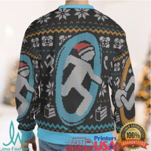 Portal guy Orange and Blue Ugly Christmas Sweatshirt