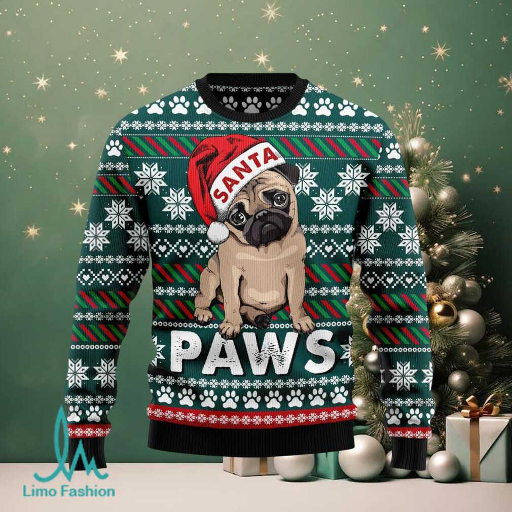 Pug Santa Paws Ugly Christmas Sweater Pug Santa Paws Ugly Christmas Sweater