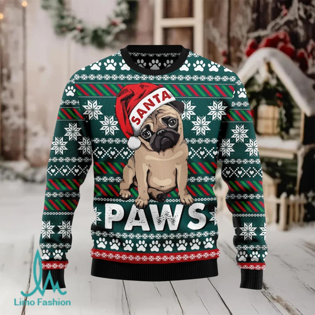 Pug Santa Paws Ugly Christmas Sweater Pug Santa Paws Ugly Christmas Sweater