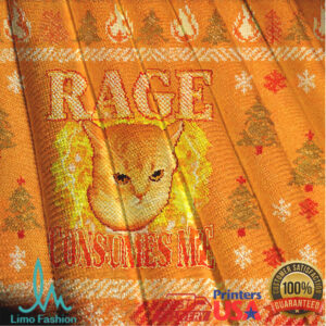 Rage Consumes Me Edgy Funny Cat Meme Christmas Ugly Sweatshirt