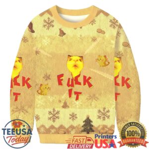 Retro Funny Cat Christmas Ugly Sweatshirt