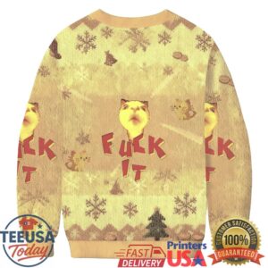 Retro Funny Cat Christmas Ugly Sweatshirt