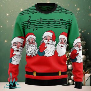 Santa Claus and Music Notes Ugly Christmas Sweater