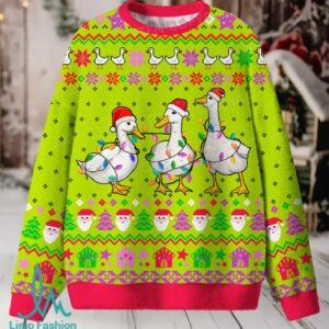 Santa Duck Christmas Knit Sweatshirt