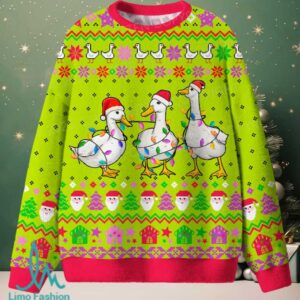 Santa Duck Christmas Knit Sweatshirt