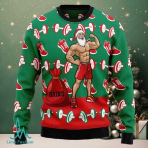 Santa Gym Ugly Christmas Sweater