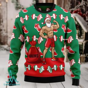 Santa Gym Ugly Christmas Sweater
