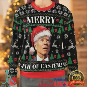Santa Merry 4th Of Easter Ugly Christmas Sweatshirt