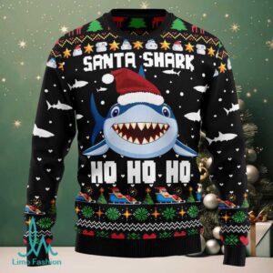 Santa Shark Ho Ho Ho Ugly Christmas Sweater