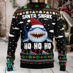 Santa Shark Ho Ho Ho Ugly Christmas Sweater