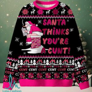 Santa Thinks Youre A Cxxt Christmas Knit Sweatshirt