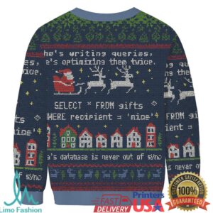 Santa’s Database Never Out of Sync Christmas Ugly Sweatshirt