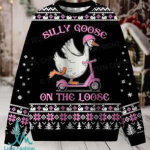 Silly Goose On the Loose Christmas Knit Sweatshirt