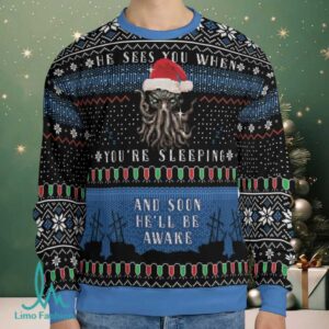 Sleeping Awake Cthulhu Ugly Christmas Sweatshirt