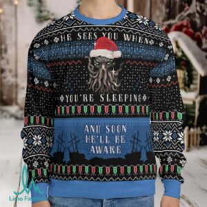 Sleeping Awake Cthulhu Ugly Christmas Sweatshirt