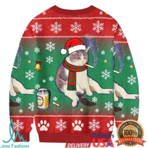 Smoking Cat Funny Meme Ugly Sweatshirt