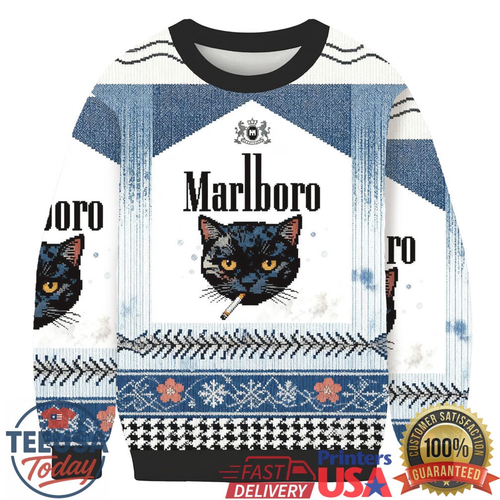 Smoking Cat Marlboro Cool Christmas Ugly Sweatshirt Smoking Cat Marlboro Cool Christmas Ugly Sweatshirt