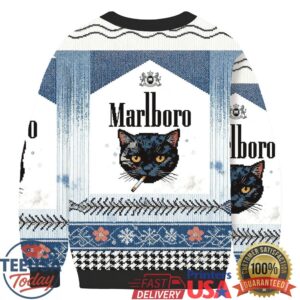Smoking Cat Marlboro Cool Christmas Ugly Sweatshirt
