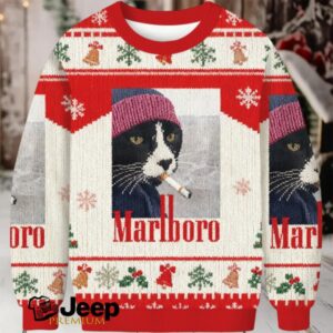 Smoking Cat Meme Christmas Ugly Sweatshirt