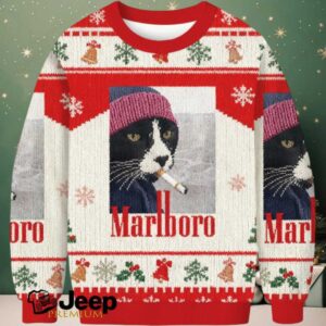 Smoking Cat Meme Christmas Ugly Sweatshirt